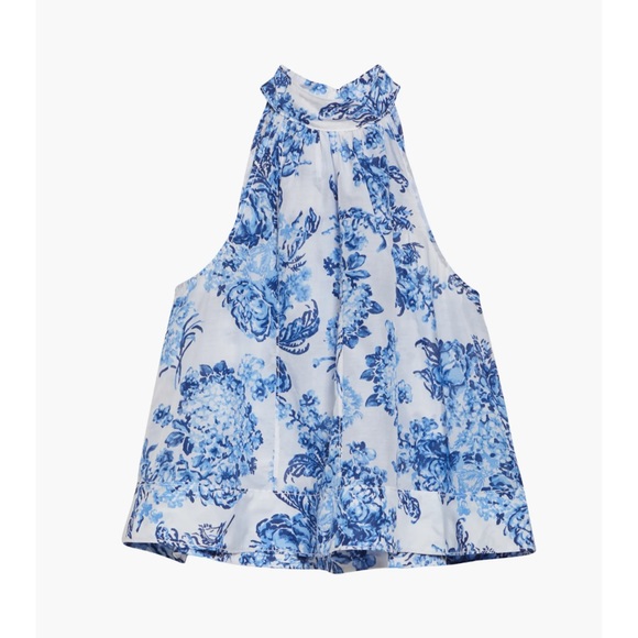 41. Cinq à Sept Coastal Bouquet $265 Rashan Sleeveless Cotton & Silk Top Size M - Picture 5 of 5